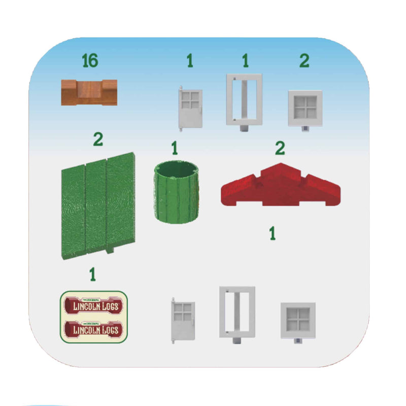 LINCOLN LOGS - Mini Home Building Set | 27 Pieces - manufacturer image 2