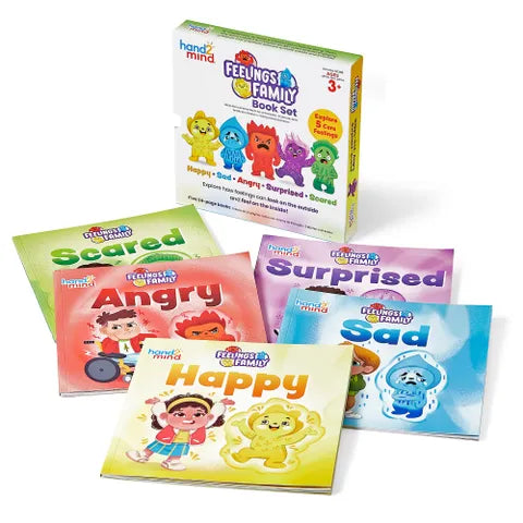 Hand 2 Mind - FEELINGS FAMILY BOOK SET- HAPPY, SAD, ANGRY, SCARED & SURPRISED