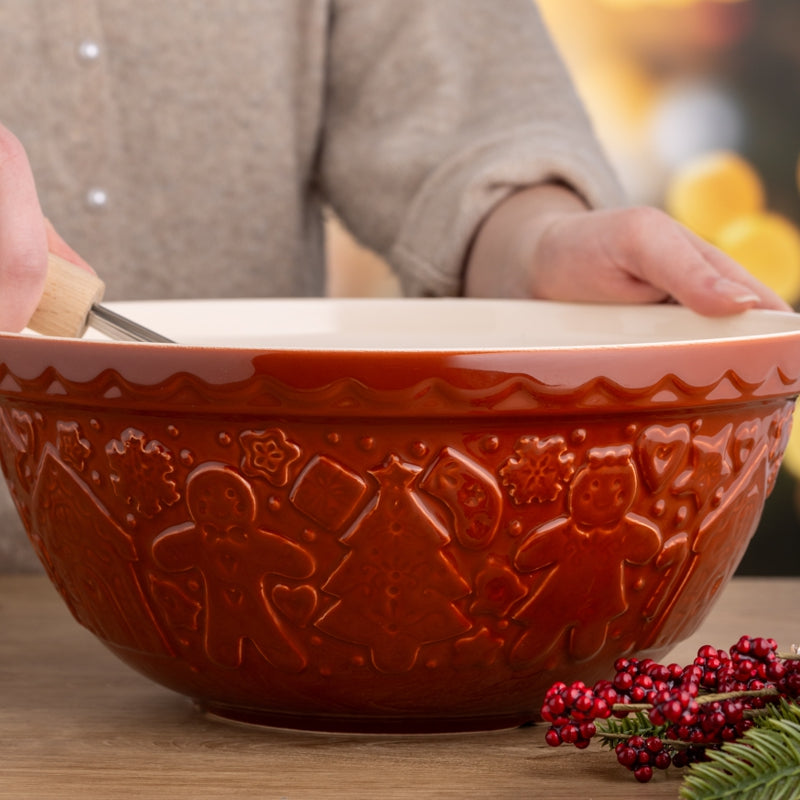 Mason Cash Gingerbread Mixing Bowl, Brown – styled kitchen view