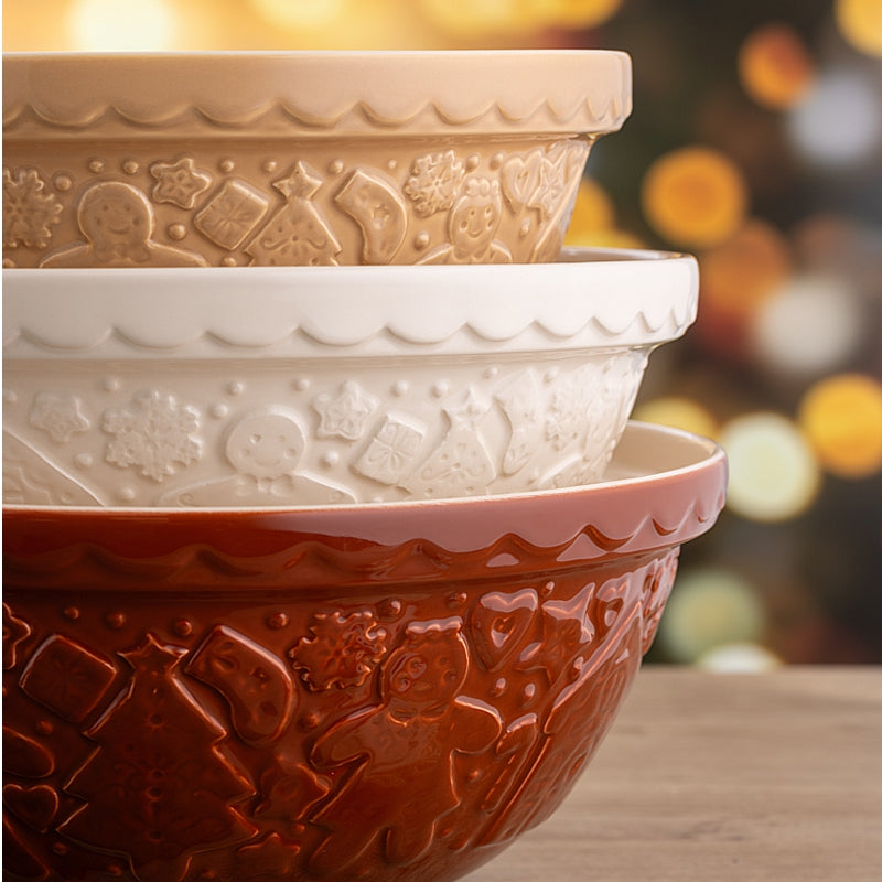 Mason Cash Gingerbread Mixing Bowl, Brown – styled kitchen view
