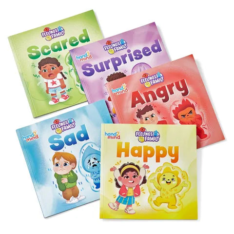 Hand 2 Mind - FEELINGS FAMILY BOOK SET- HAPPY, SAD, ANGRY, SCARED & SURPRISED