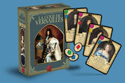 La Cour de Versailles base game box, character cards and wax-seal tokens