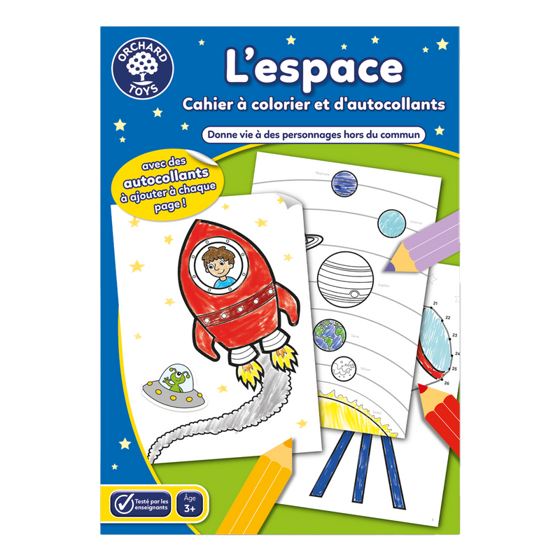 CAHIER À COLORIER D'AUTOCOLLANTS DE L'ESPACE