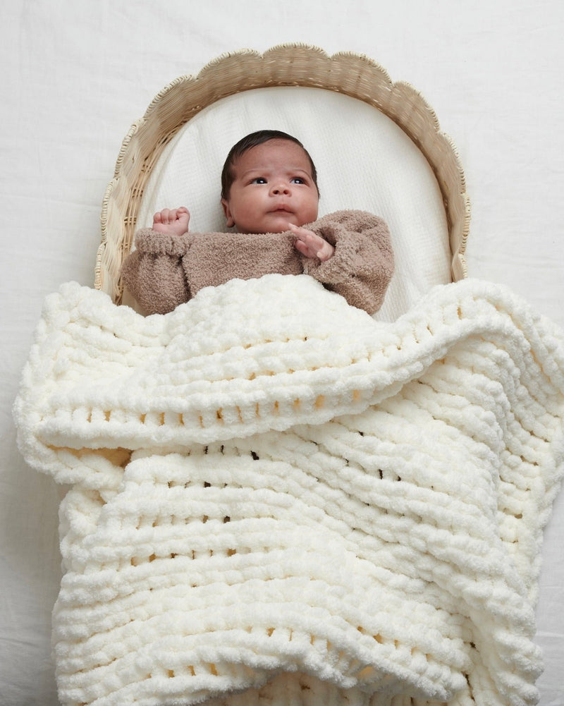 Hand-Knit Chenille Throw