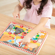 Melissa & Doug - Happy Hens Push-to-Pop Wooden Puzzle - 5 Pieces - in use during play
