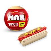 MAX BUILD Premium Snacks Series 1 – Hotdog example with capsule; one random set included