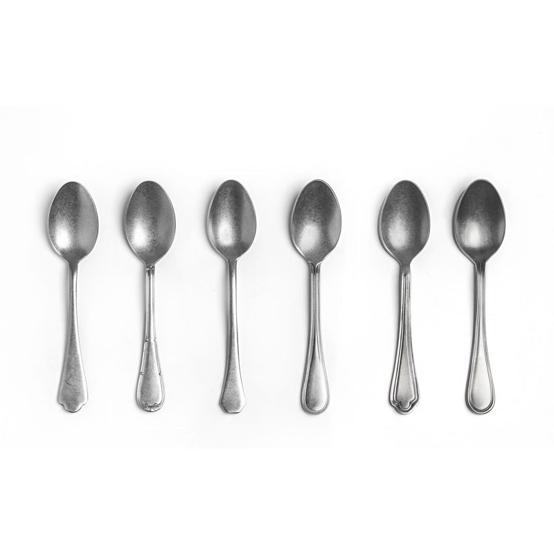 Mepra - Original Vintage Coffee Spoon Set - 6 Pcs. - Pewter – MPR-100022006 – Image 1