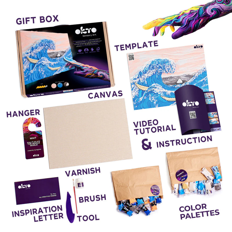 OKTO - DIY 3D CREATIVE PAINTING SET - THE BIG WAVE IN KANAGAWA - Limolin 