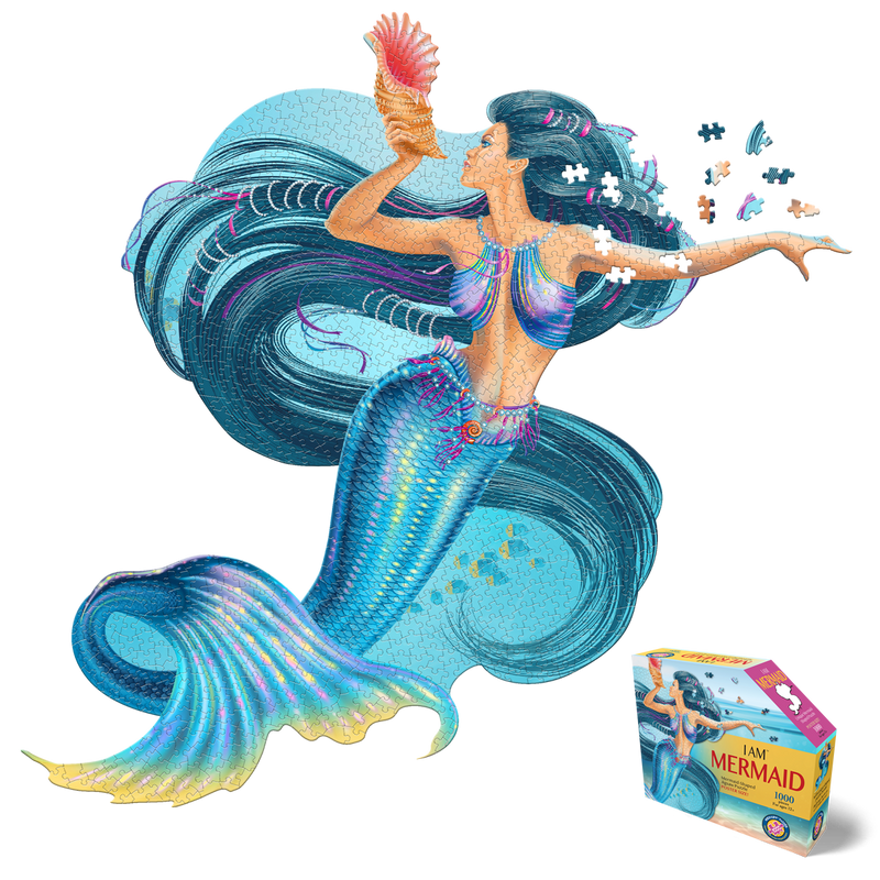 Madd Capp Puzzles – I Am Mermaid Jigsaw Puzzle | 1000 Pieces – puzzle and packaging
