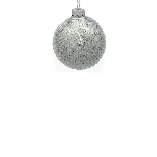 BOWRING - 8cm Iced Silver Ornament