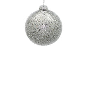 BOWRING - 10cm Iced Silver Ornament