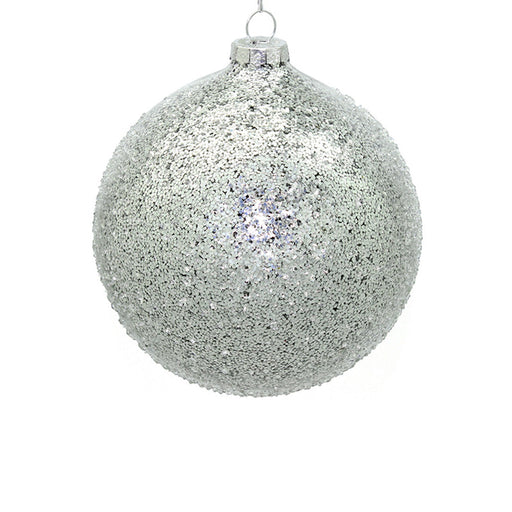 BOWRING - 15cm Iced Silver Ornament