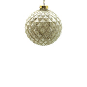 BOWRING - 10cm White Ornament with Champagne Glitter