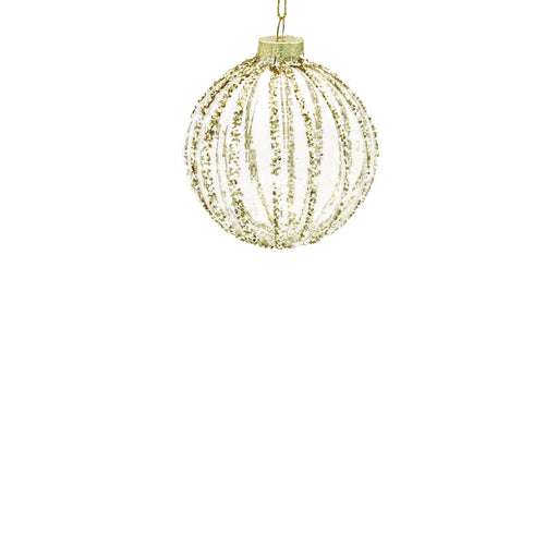 BOWRING - 8cm Clear Ornament with Gold Glitter