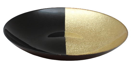 BOWRING - Alexi Black & Gold 40cm Glass Centrepiece