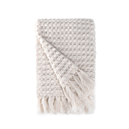 BOWRING - Millie Textured Chenille 50" x 60" Throw, Bisque