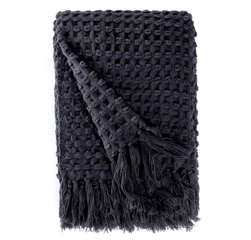 BOWRING - Millie Textured Chenille 50" x 60" Throw, Charcoal