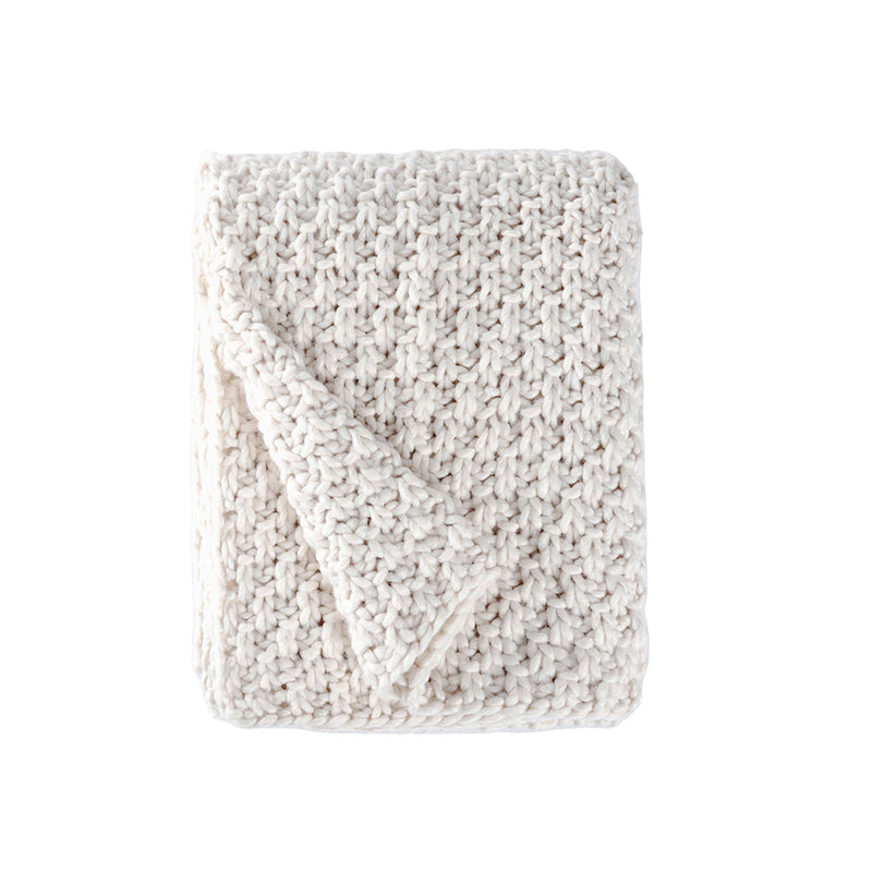 BOWRING - Avanti Waffle Knit 50" x 60" Throw, Bisque