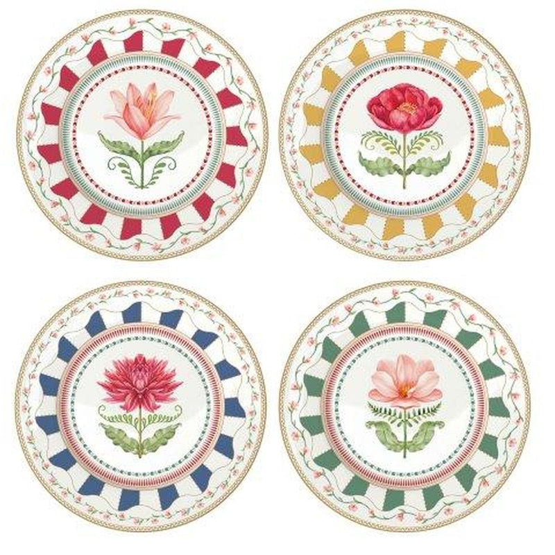 Easy Life - FLOWERY - Dessert Plate -  Set of 4 | 19 cm / 7.5 in