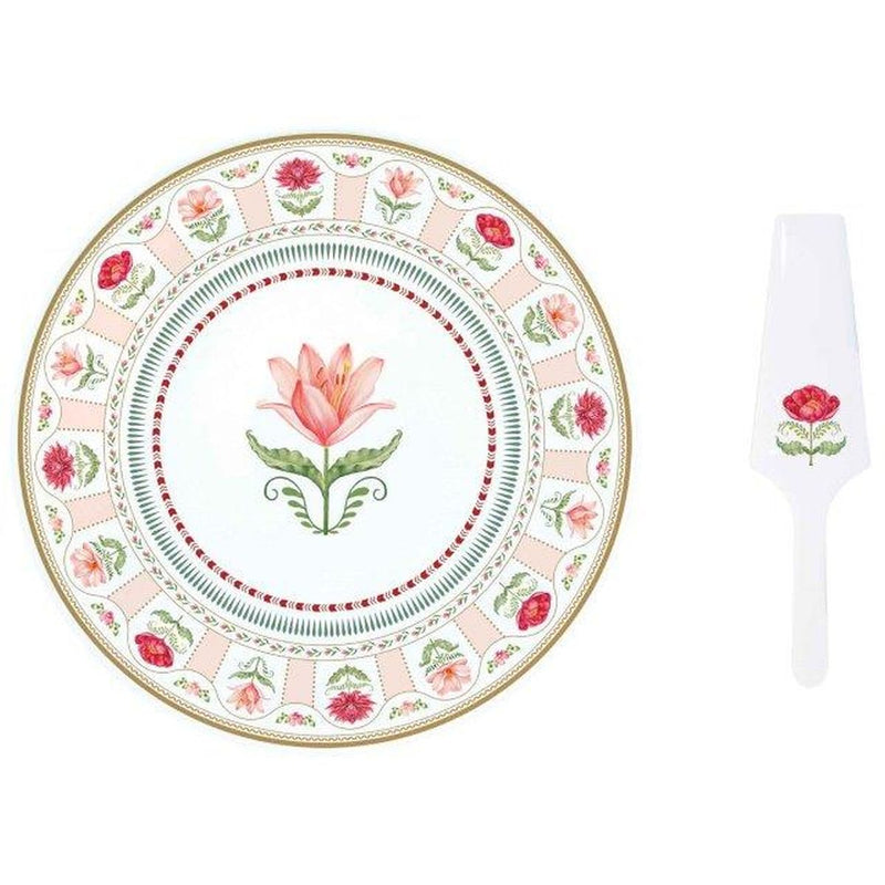 Easy Life - FLOWERY - Cake Plate with Server | 32 cm / 12.6 in