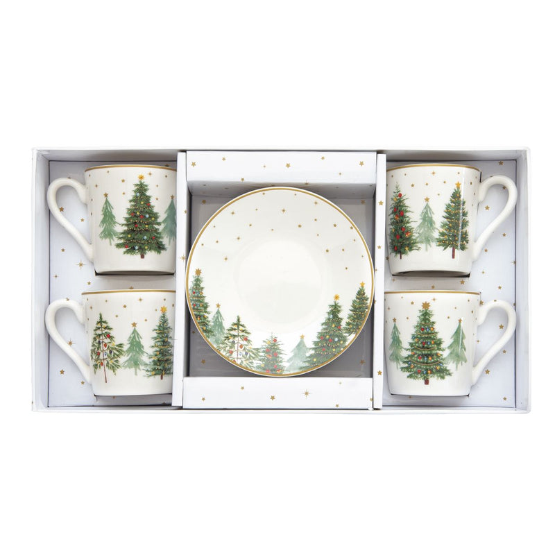 Easy Life - FESTIVE TREES - Espresso Cups - Set of 4 | 100 ml / 3.4 oz