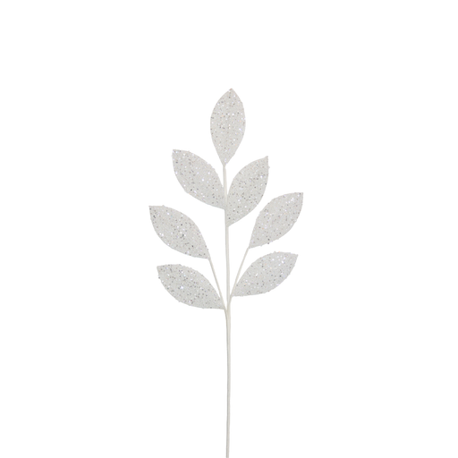 BOWRING - Leaf Stem 70cm White Sequins