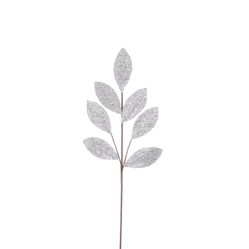 BOWRING - Leaf Stem 70cm Silver Sequins