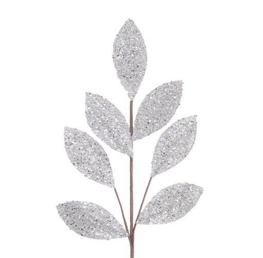 BOWRING - Leaf Stem 70cm Silver Sequins