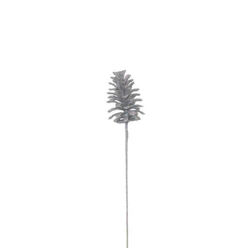 BOWRING - Pinecone 55cm Silver Iced Cluster