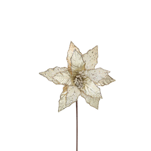 BOWRING - Poinsettia Stem Champagne Beaded