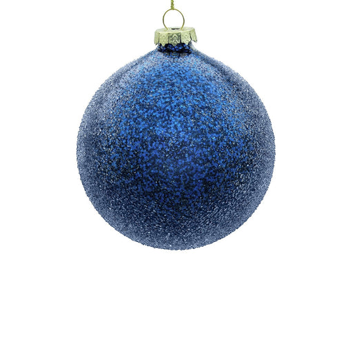 BOWRING - 8cm Iced Blue Ball Ornament