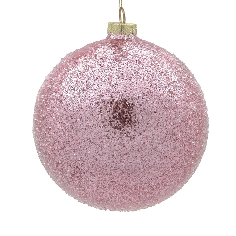 BOWRING - 10cm Iced Blush Ball Ornament