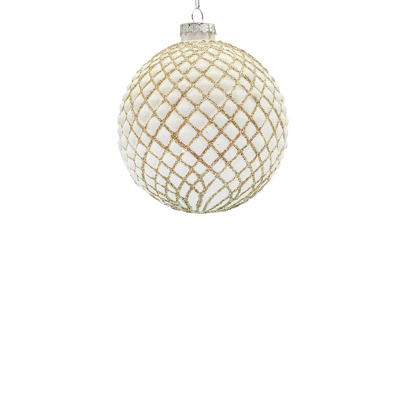 BOWRING - 10cm Regal Antique Champagne Ball Ornament