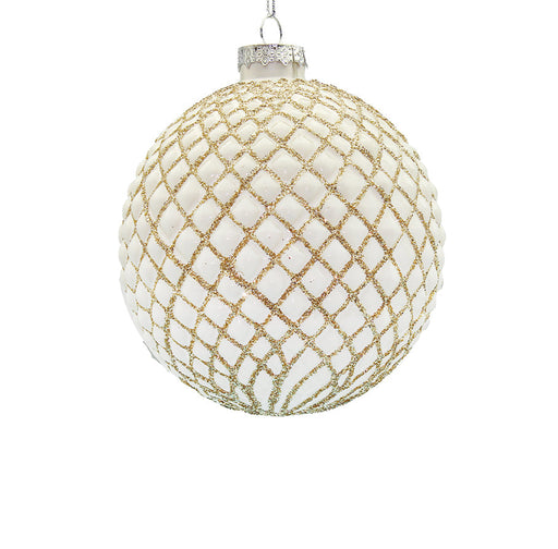 BOWRING - 10cm Regal Antique Champagne Ball Ornament