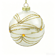 BOWRING - 10cm Loralei Cream White Ball Ornament