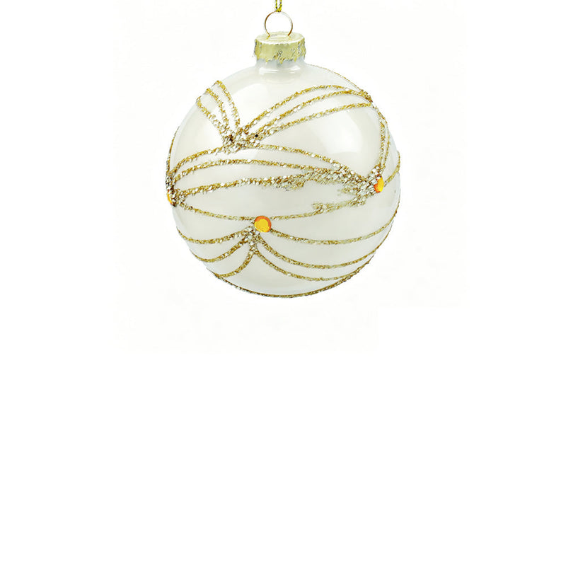 BOWRING - 10cm Loralei Cream White Ball Ornament