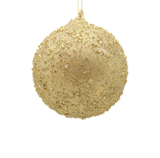 BOWRING - 8cm Champagne Beaded Ball Ornament
