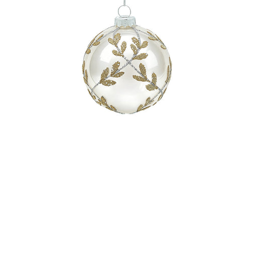 BOWRING - 8cm Laurel Cream White Ball Ornament