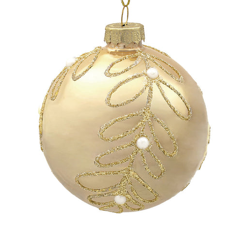 BOWRING - 10cm Clarissa Pearl Champagne Ball Ornament