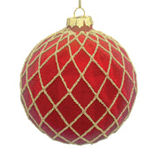 BOWRING - 10cm Royce Red Ball Ornament