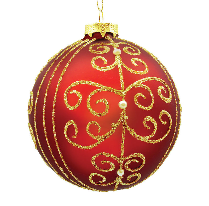 BOWRING - 8cm Gloria Red Ball Ornament