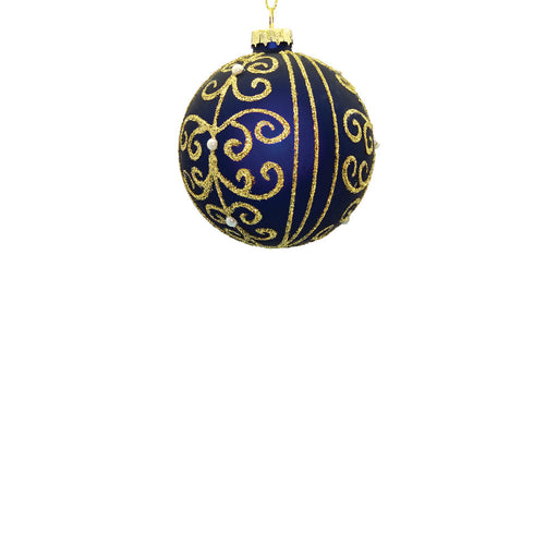 BOWRING - 8cm Gloria Midnight Blue Ball Ornament