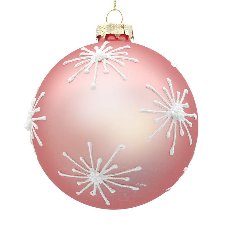 BOWRING - 10cm Starburst Powder Pink Ball Ornament