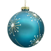 BOWRING - 10cm Starburst Ice Blue Ball Ornament