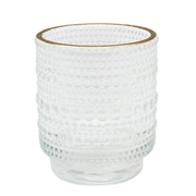 BOWRING - Zoe Clear Votive Holder with Gold Rim/ 12-24