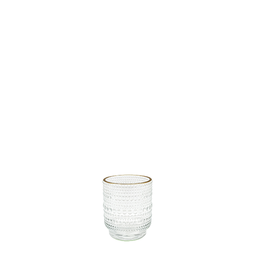 BOWRING - Zoe Clear Votive Holder with Gold Rim/ 12-24