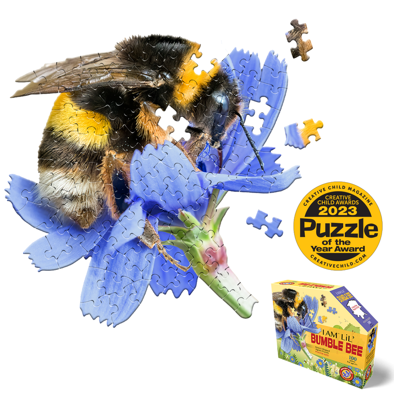 Madd Capp Puzzles – I Am Lil' Bumble Bee Jigsaw Puzzle | 100 Pieces – puzzle and packaging