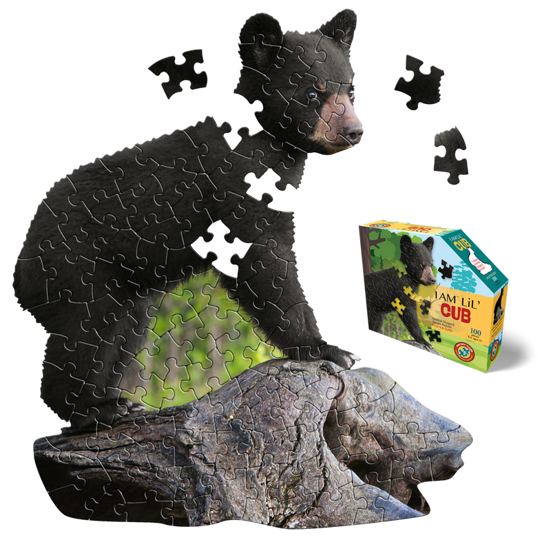 Madd Capp Puzzles – I Am Lil' Cub Jigsaw Puzzle | 100 Pieces – puzzle and packaging