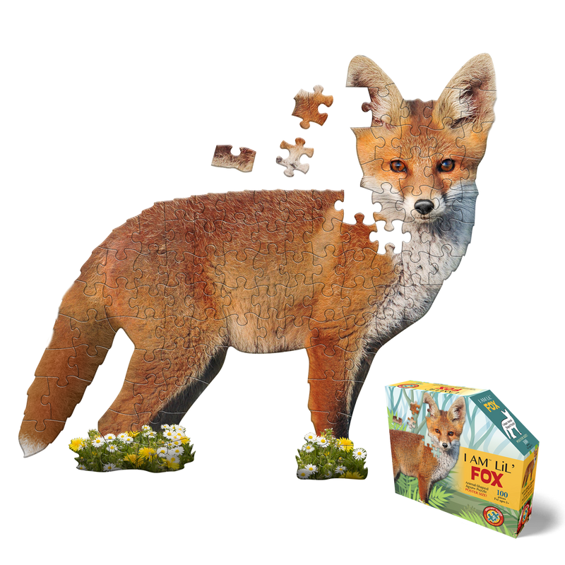 Madd Capp Puzzles – I Am Lil' Fox Jigsaw Puzzle | 100 Pieces – puzzle and packaging