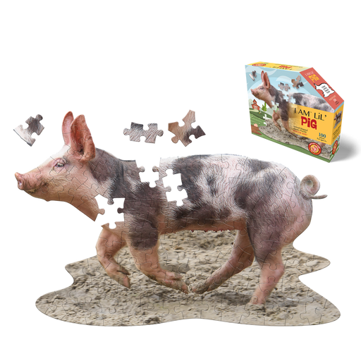Madd Capp Puzzles – I Am Lil' Pig Jigsaw Puzzle | 100 Pieces – puzzle and packaging
